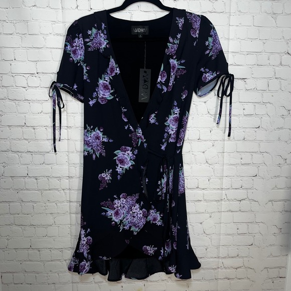 Widow Dolls Kill Thorn And Thistle Wrap Mini Dress Short Sleeve Fairy Sz Small - Picture 2 of 9